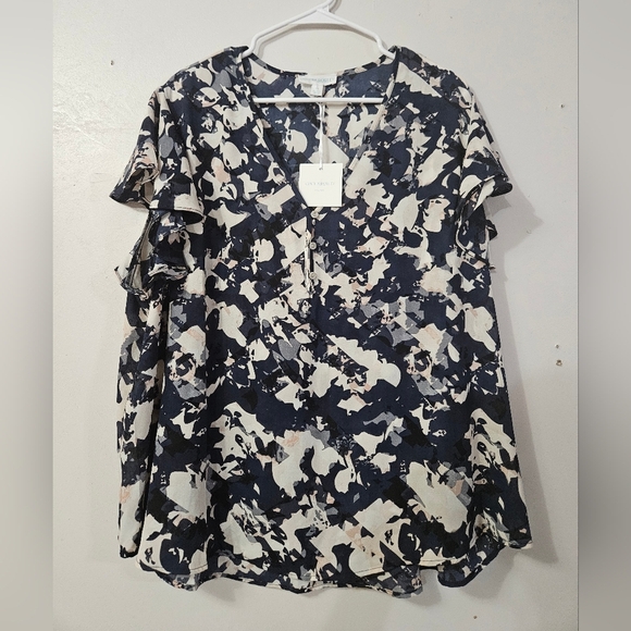 NWT! Cynthia rowley abstract print blouse size 2X! - Picture 1 of 5